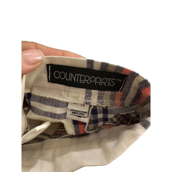 CounterParts Women's White Plaid Pattern Side Zip Midi Skirt Size 10 - Picture 5 of 9